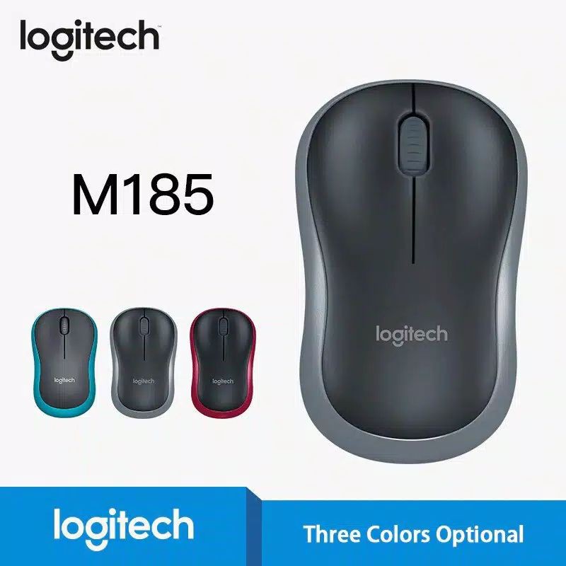Mouse Logitech M185 Wireless Original / Wirelss Mouse Logitech M-185 Resmi