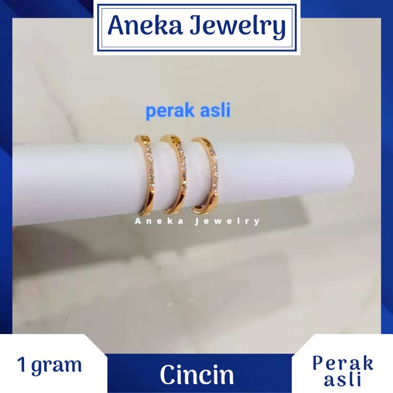 Cincin Cor Mata2 Variasi, Perak 925, Lapis Emas Rosegold