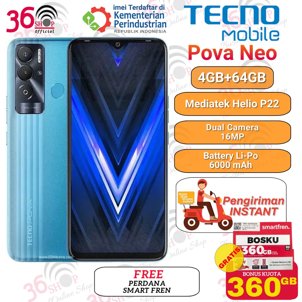 Tecno Pova Neo 4GB+64GB [ Extanded 3GB ] 7GB Garansi Resmi 1 Tahun by Infinix
