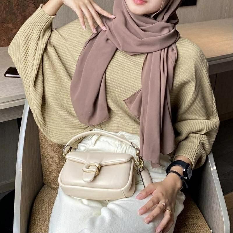 BLOUSE BATWING BAJU RAJUT | SWEATER RAJUT MODEL KELELAWAR | OUTER RAJUT Pakaian Wanita Atasan Wanita Fashion Muslimah-8