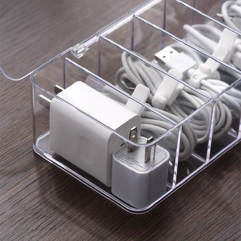 Kotak Penyimpanan Kabel USB Power Perhiasan Transparan Untuk Kantor / Rumah