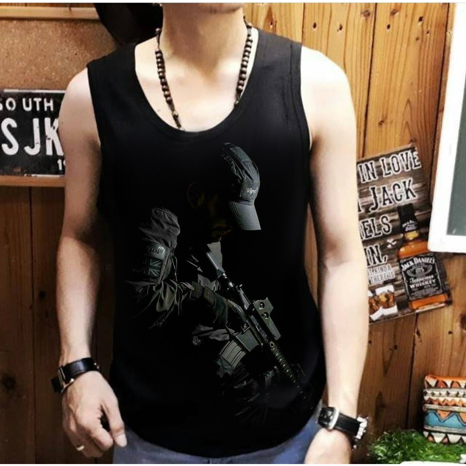 Shalch trendy Singlet pria Sniper topi PUBG uk M,L,XL,XXL