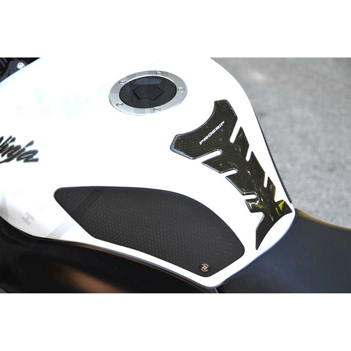 Stiker Stiker Tangki Depan Motor Motif Carbon Fiber Hitam