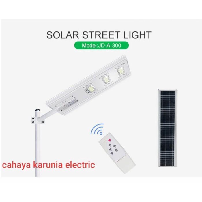 Lampu jalan PJU tenaga surya / solar cell 300 watt LED + remote