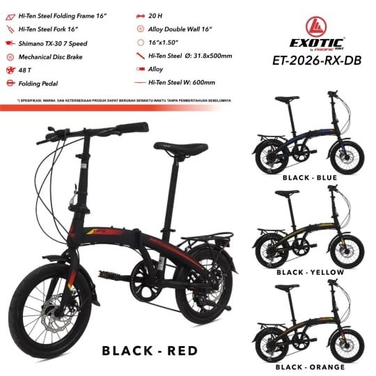 Sepeda lipat Inch EXOTIC ET 2026 RX DB