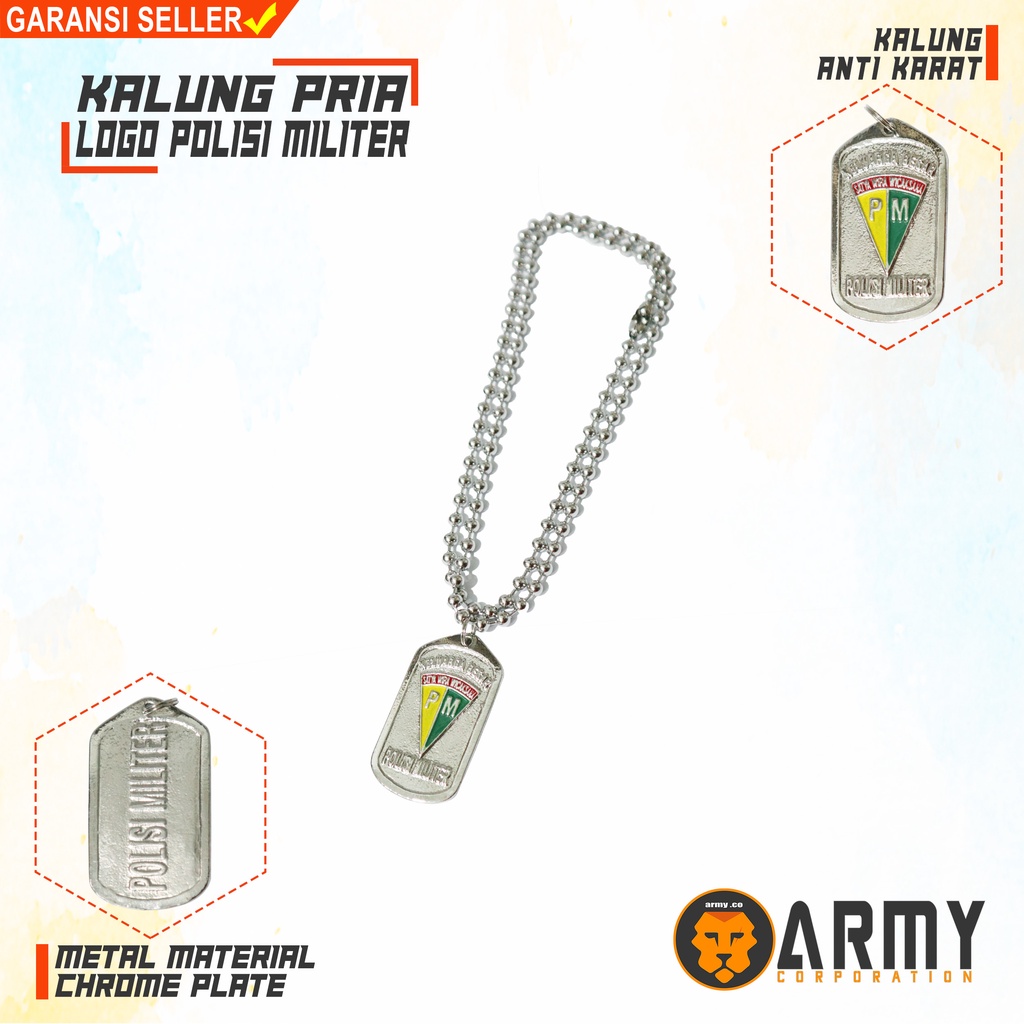 kalung pria logo Polisi Militer/ PM AD