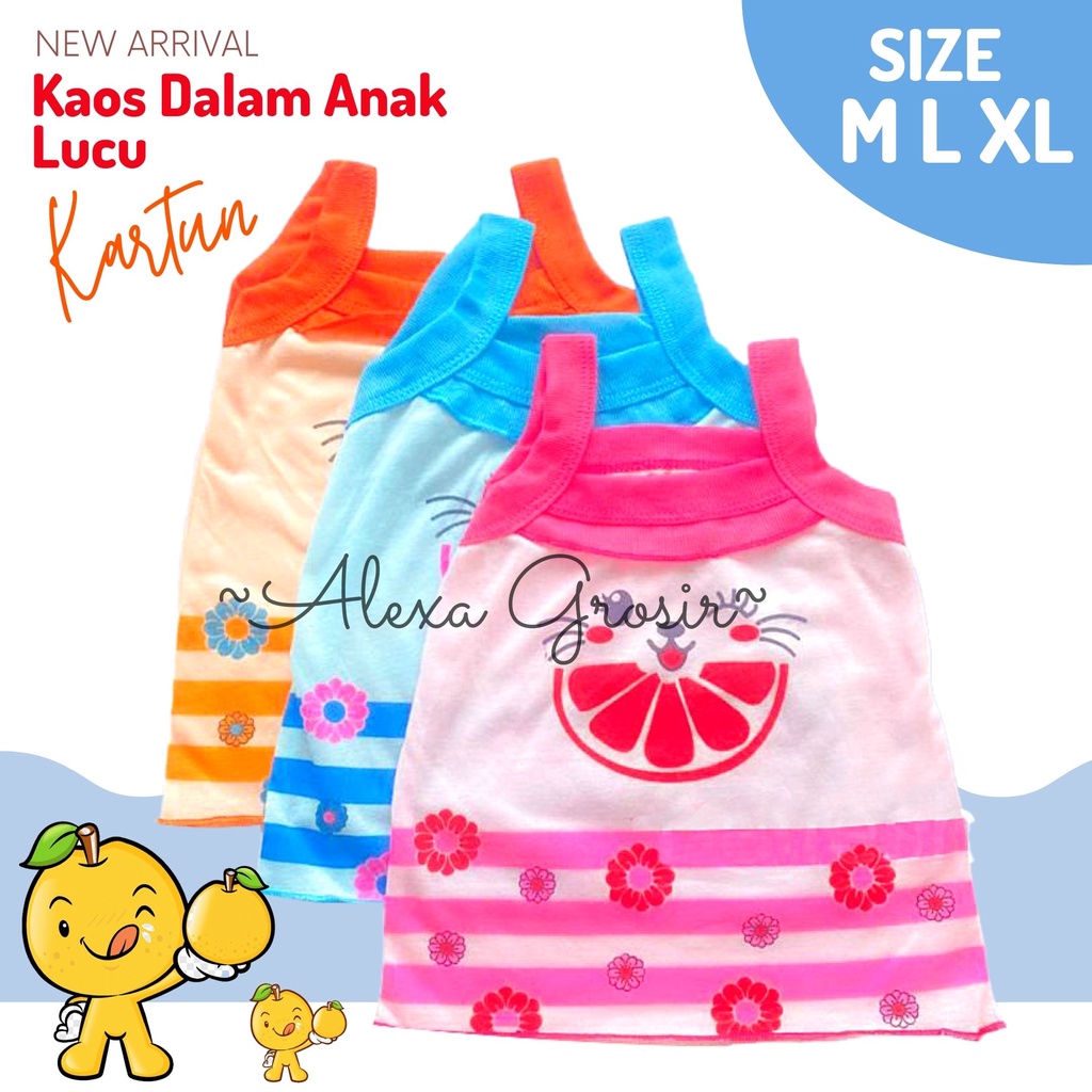 Kaos Singlet Anak Karakter mata jeruk lucu