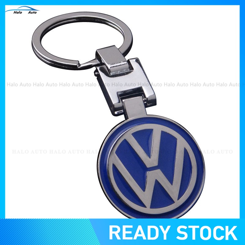 Halo Gantungan Kunci Logo Mobil 3D Bahan Metal Stainless Steel Volkswagen VW