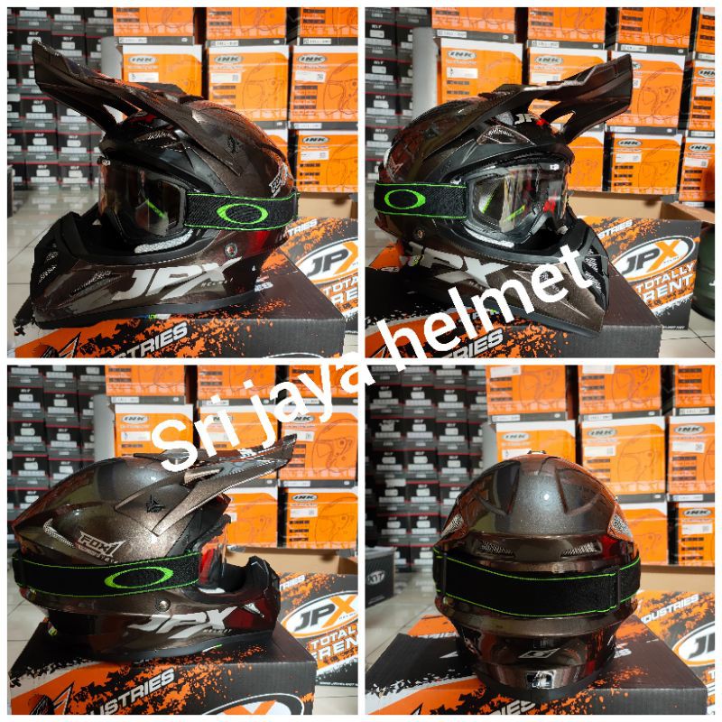 HELM JPX CROSS ABU2 TUA/GANTMETAL SET GOGLE