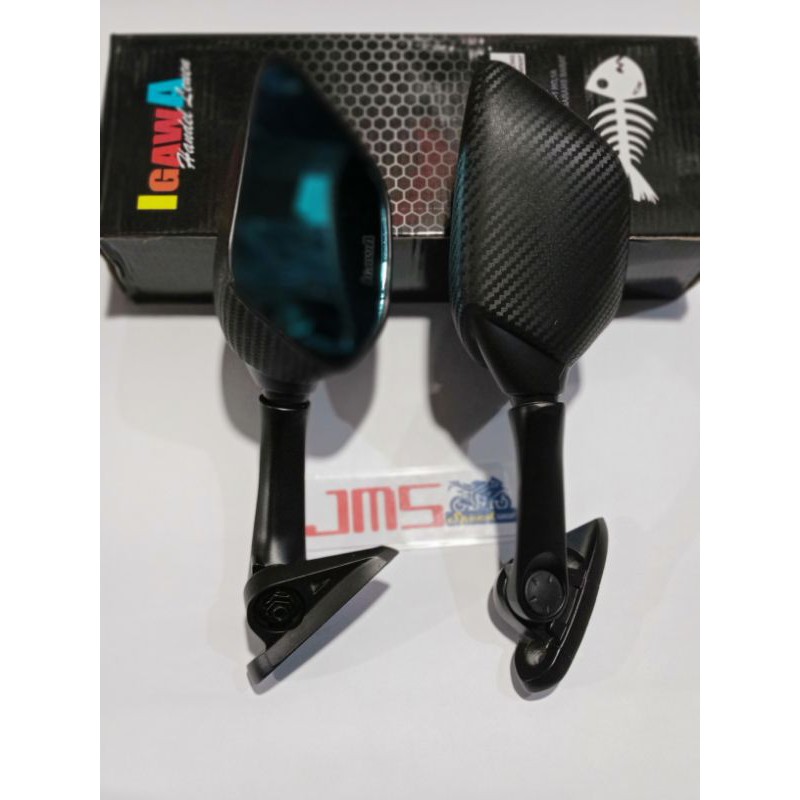 kaca spion model Yamaha R25 gagang pendek kaca biru