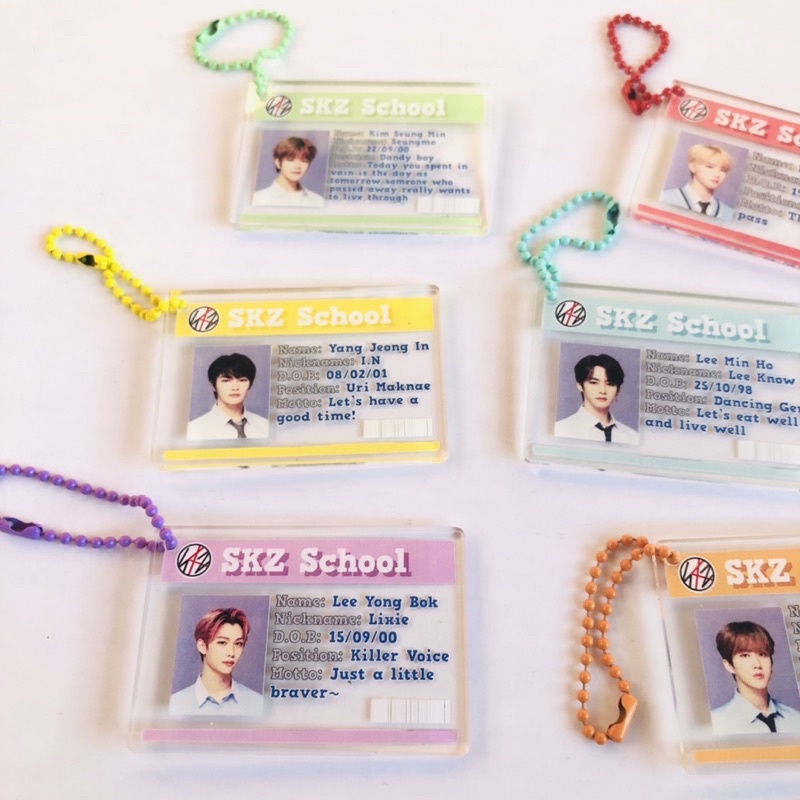 SKZ School ID keychain - Gantungan Stray Kids