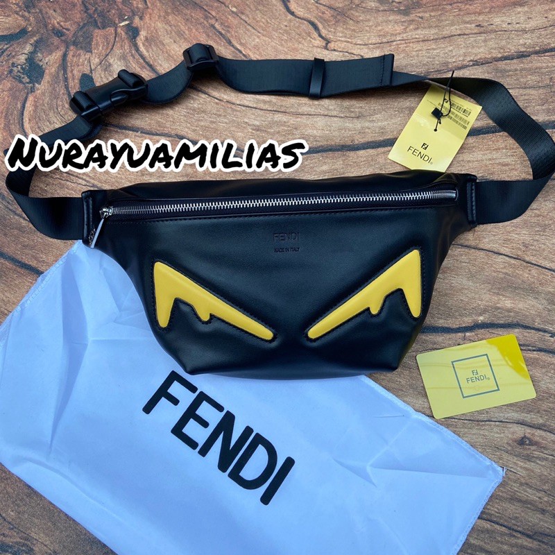 Waistbag Fendi Eyes Like ori import waist bag pria branded tas selempang fendi pria