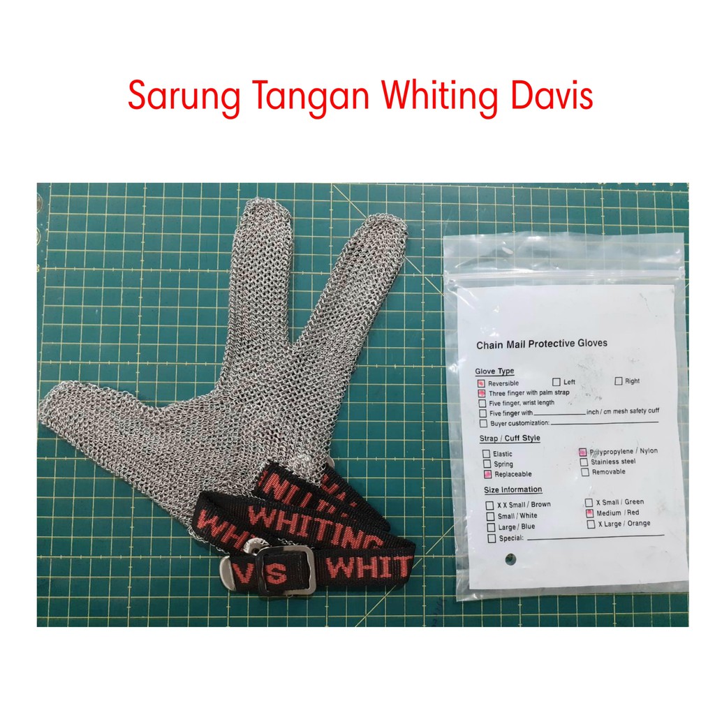 Sarung Tangan Baja 3 Jari - Whiting Davis Stainless Metal Glove