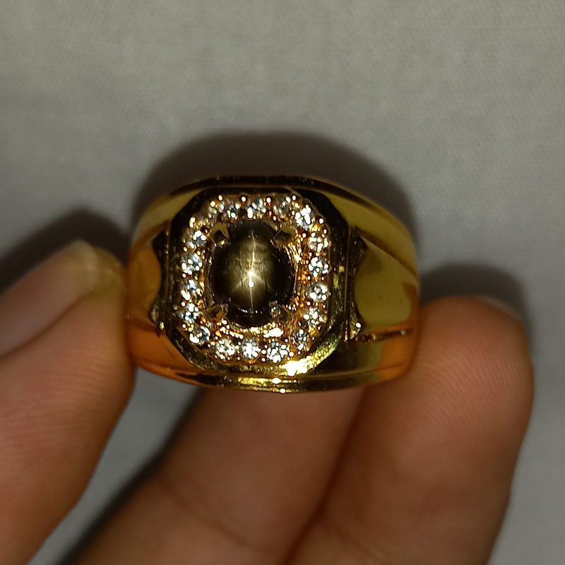 Batu Black Safir Star Asli natural siap pakai