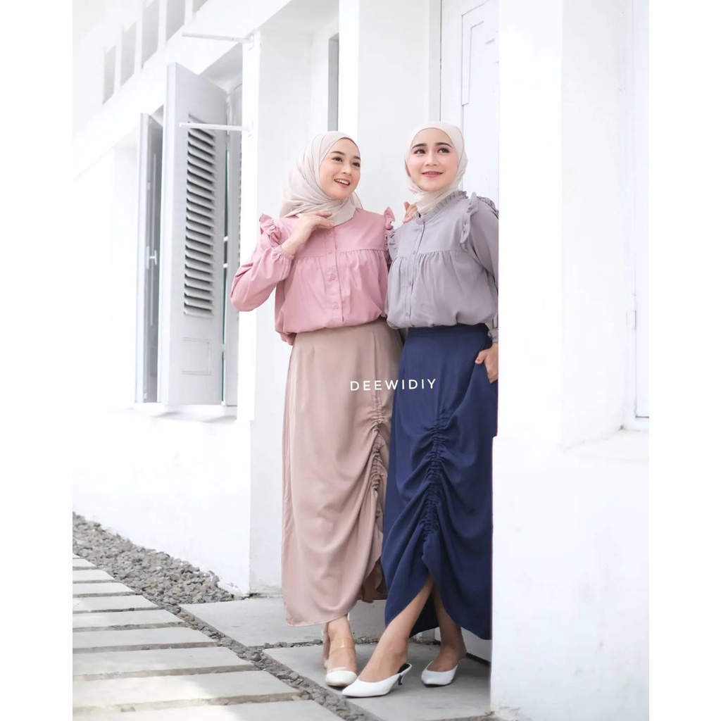 ROK PANJANG A-LINE ROK KERJA WANITA / ROK CANTIK 2 STYLE UNTUK FORMAL DAN PESTA - IRINA SKIRT DEEWIDIY