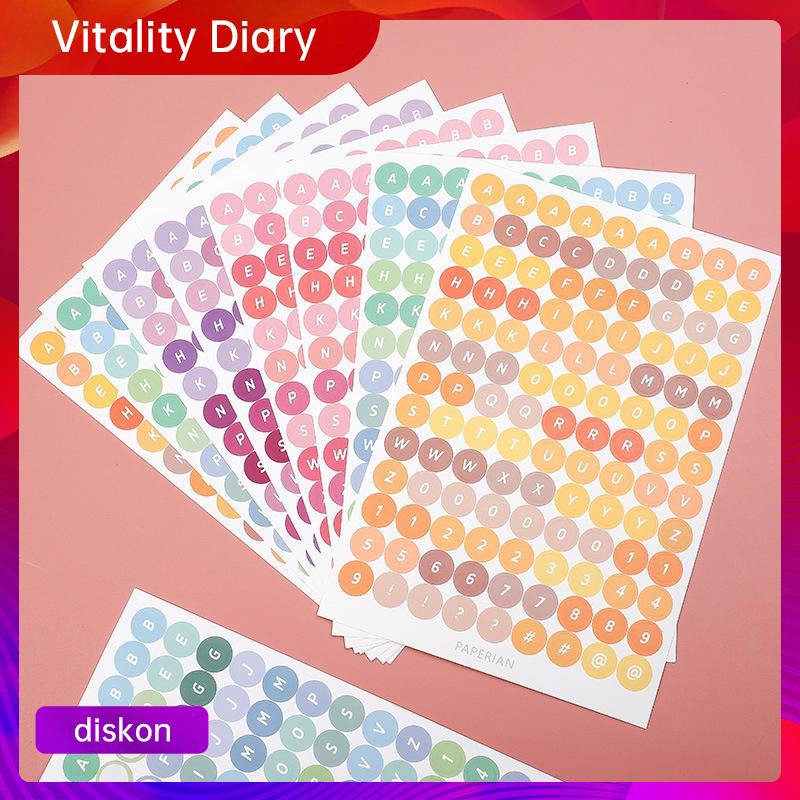 

【COD❤️】Stiker Deco Alphabet Untuk Number Aesthetic Sticker Sheet Kiss Cut Sticker Huruf VDY