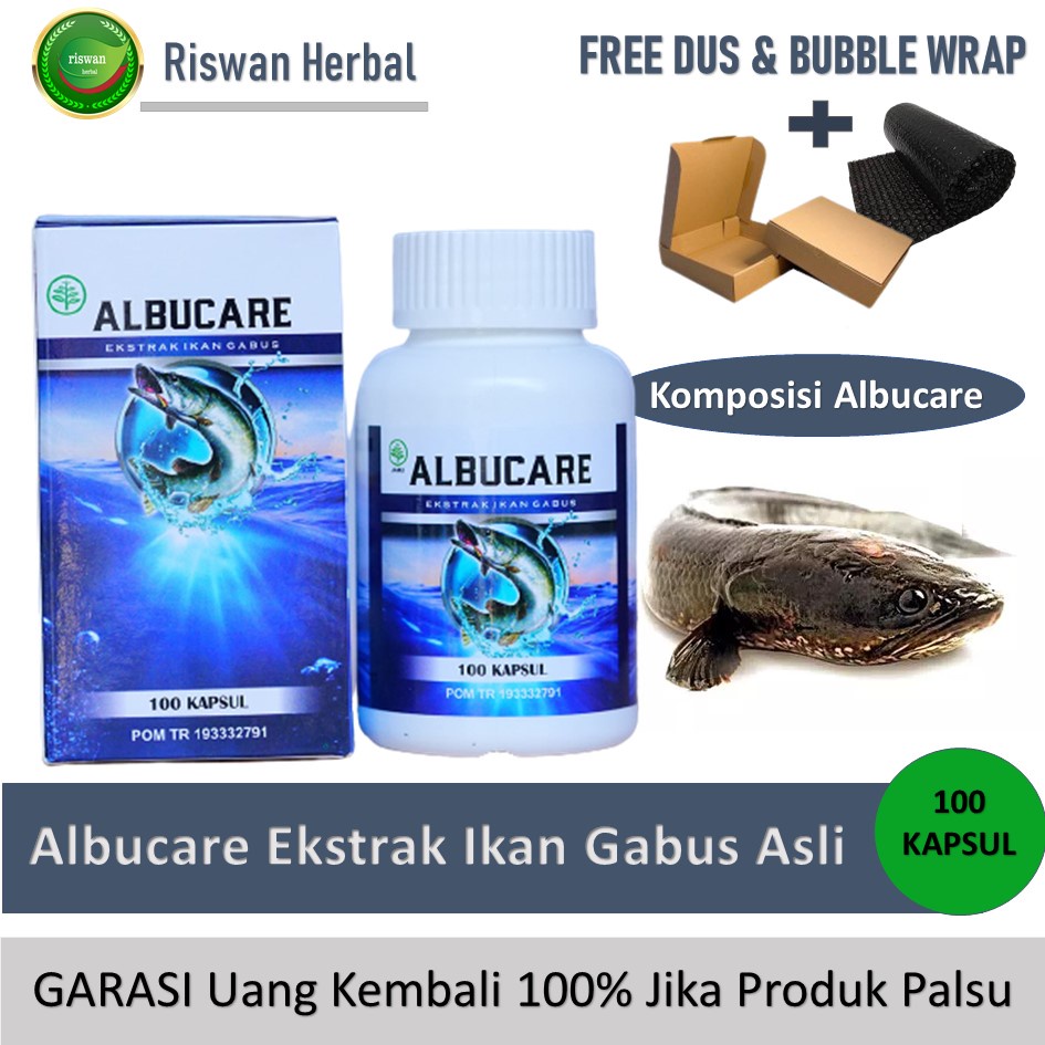 Obat Pasca / Setelah Operasi Caesar Pengering Luka Jahitan Pasca Operasi Cesar Sesar Albucare Original 100% Ekstrak Ikan Gabus 100 Kapsul Asli