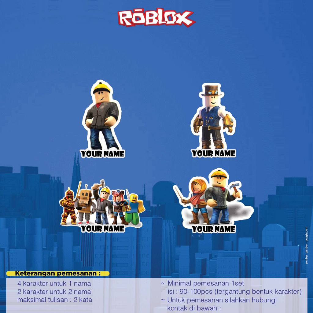 

STICKER NAMA DAN LABEL BAJU IRON WATERPROOF MURAH MOTIF ROBLOX rumah uwais