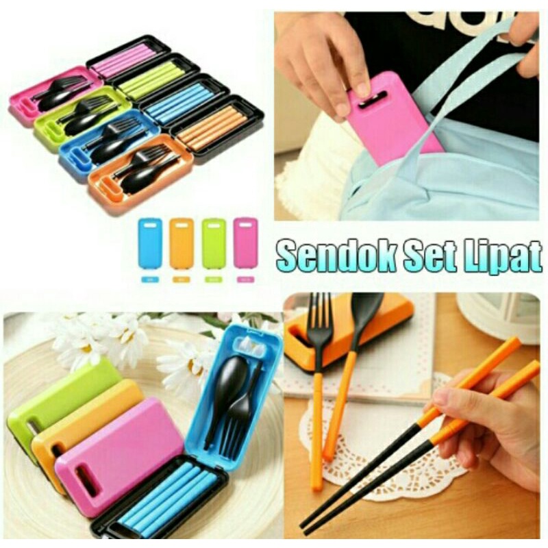 sendok travel set / sendok garpu sumpit portable travelling