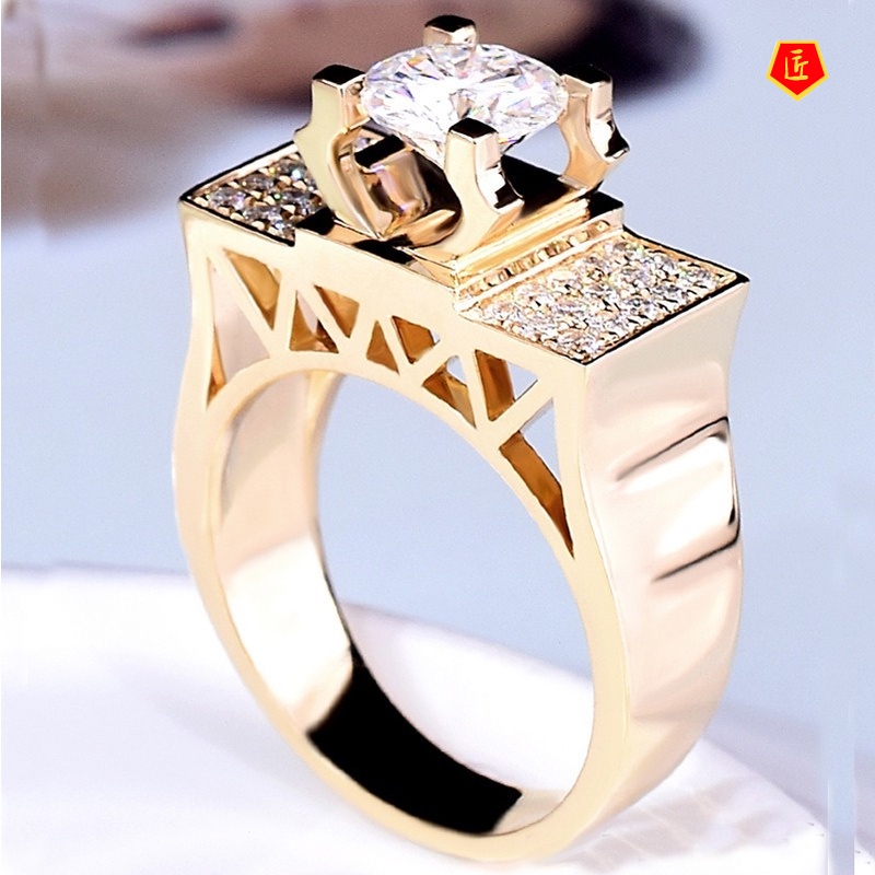 [Ready Stock]Noble Domineering 1 Karat Moissanite Ring Creative