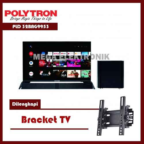 Polytron PLD 32BAG9953 LED TV 32 Inch Android TV Cinemax Soundbar Free Bracket - KHUSUS JABODETABEK