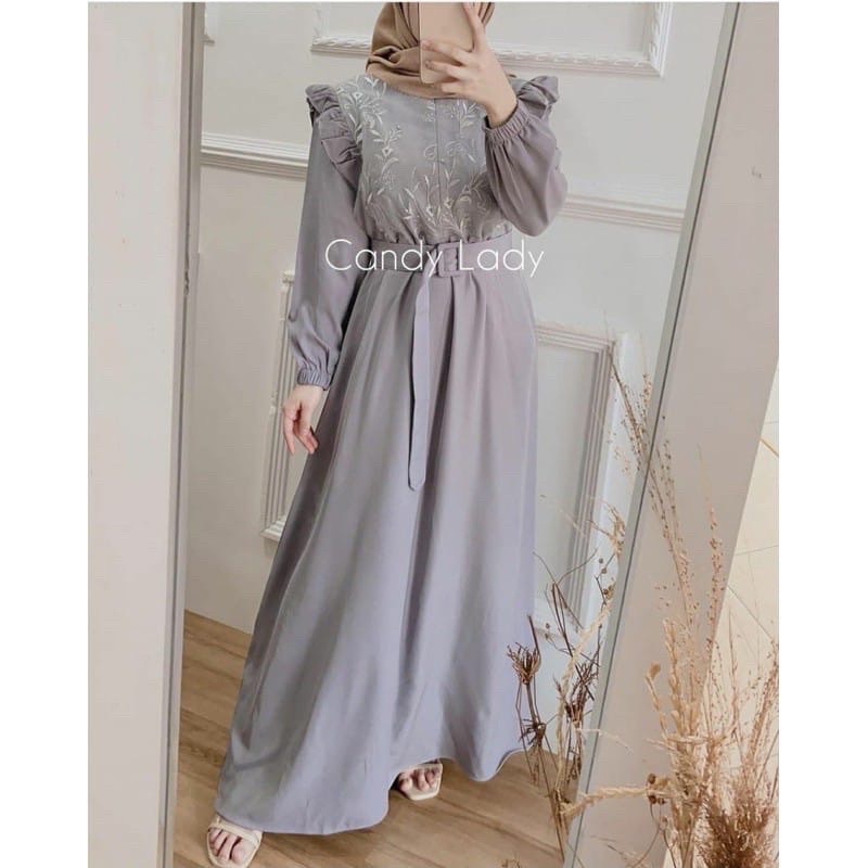 GAMIS BRUKAT KEBAYA TILE MAXY DRESS BUSUI WANITA MUSLIM BROKAT MOSCREPE MURAH GAMIS TERBARU-1
