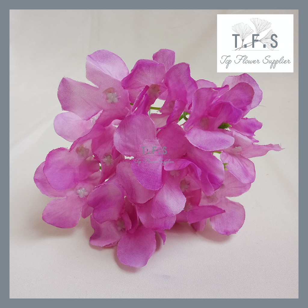 Artificial Hydrangeas 1 Tangkai Bunga Plastik Buatan Hiasan Dekorasi Acara Pernikahan dan Rumah-DEEP PURPLE