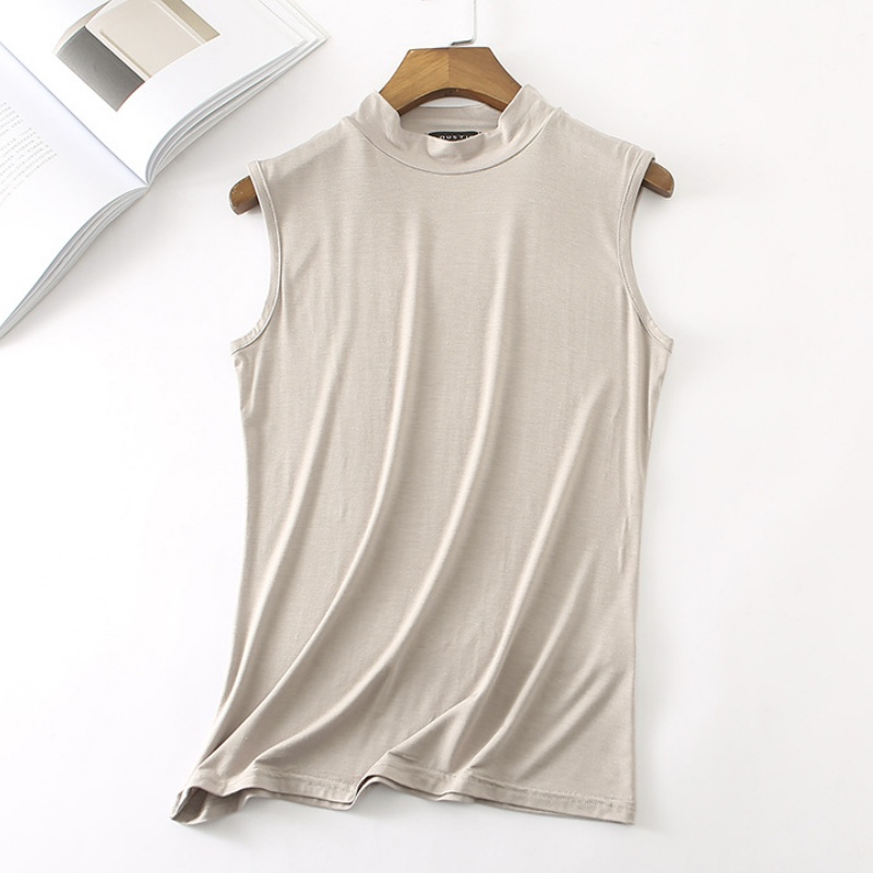 Kaos Turtleneck &quot;Chama&quot;, Sleeveless Bahan Modal, Stretch Adem Dingin