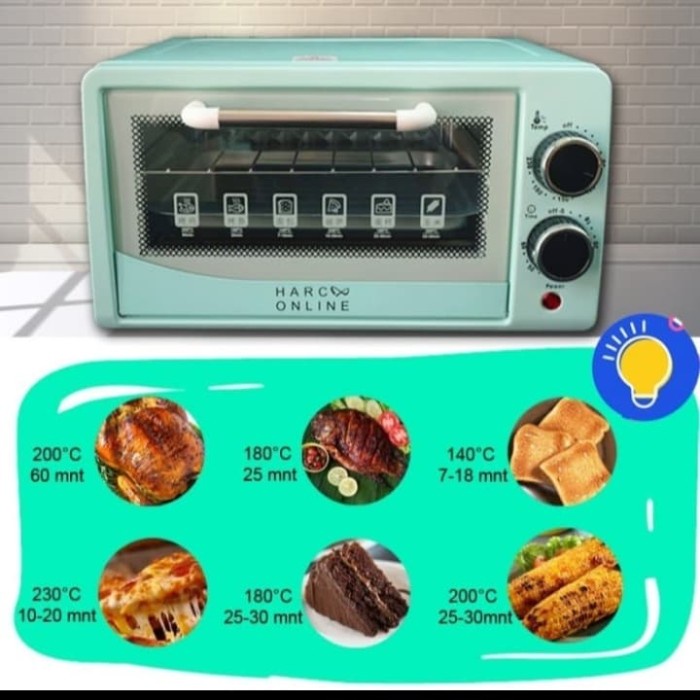 Oven Listrik Han River Oven Kue Microwave Manual Oven Listrik Low Watt - Biru Muda