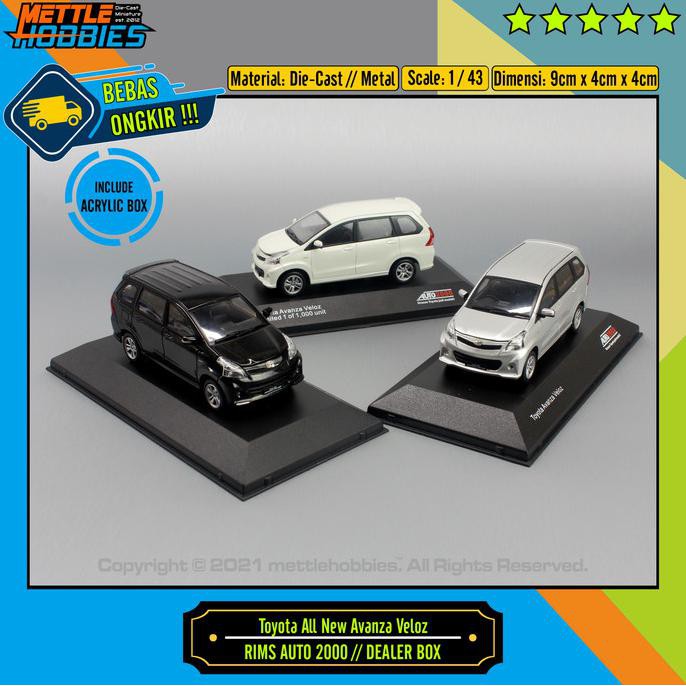 Ready Stock] Rims Toyota All New Avanza Veloz Auto 2000 Diecast Miniatur Mobil 1/43 - Putih