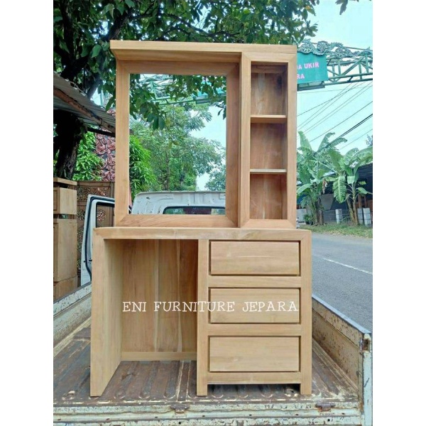 Meja rias minimalis - meja rias jati mentahan - tolet minimalis harga murah