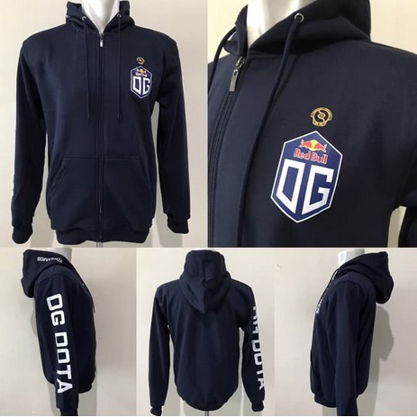 Jaket Team OG TI Champions Dark Blue - Dota2 Gaming Gamers Esports