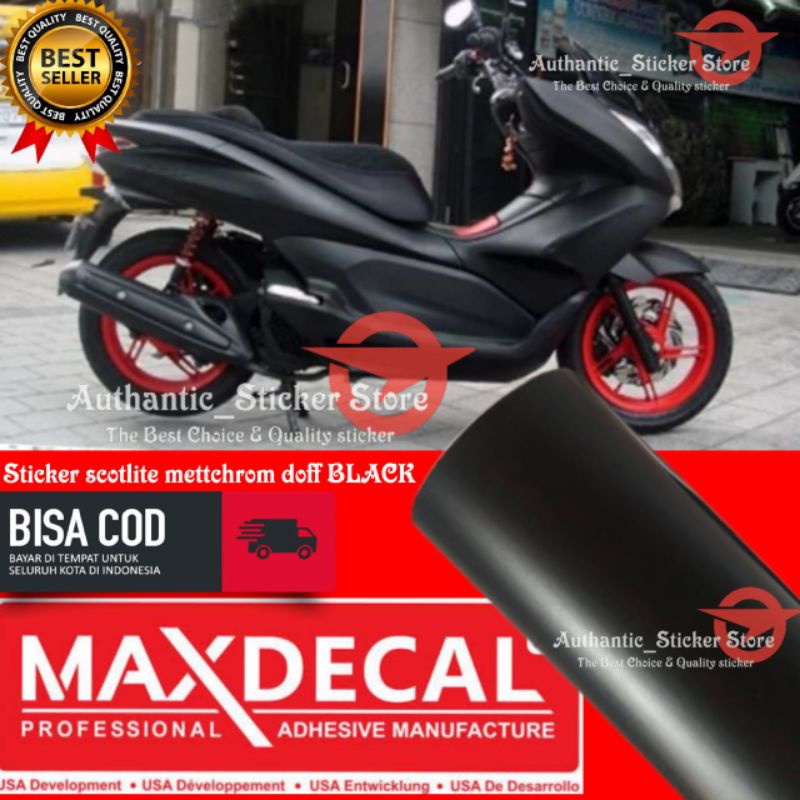 Stiker skotlet metalik krom doff hitam sticker scotlite mettalic chrom hitam maxdecal untuk motor
