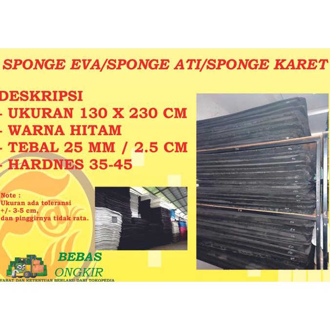 

SPON ATI EVA SPONGE KARET HITAM 25 MM