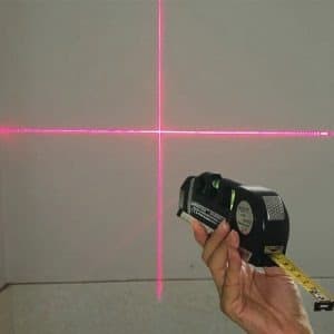 MAGIC RULER LASER BUBBLE LEVEL Waterpass PENGGARIS LAMPU 250cm meteran