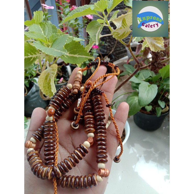tasbih tijani tempurung kelapa pipih B 10