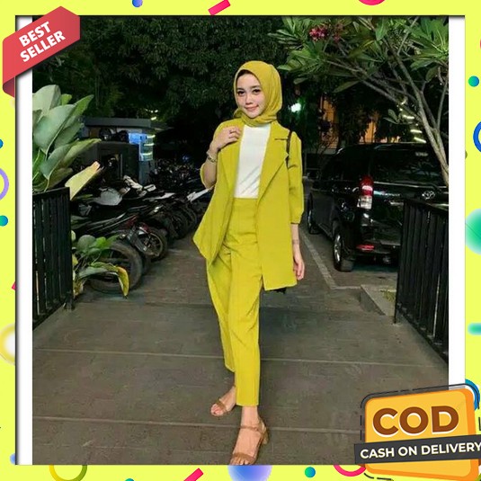 Blazer/Jas Perempuan/Jas Blazer Wanita/Jas Blazer Korea/Jas Kantor/Jas One Set 2 In 1 Setelan Blaze