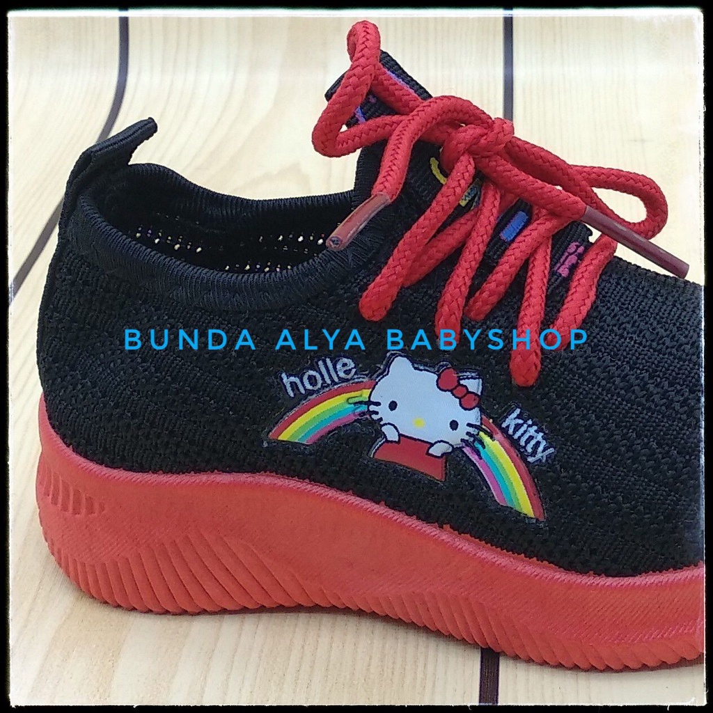 Sepatu Anak Perempuan Import Usia 2 3 4 Tahun HITAM Kartun Lucu Sepatu Anak Cewek Lentur Alas Karet Anti Licin SIze 22 -31