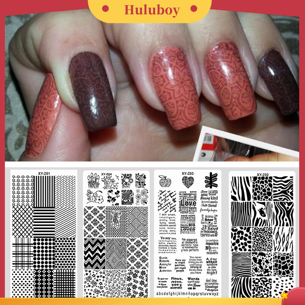 Huluboy Huluboy♡ Plat Stempel Cetakan Kuteks Nail Art Manicure Untuk Wanita