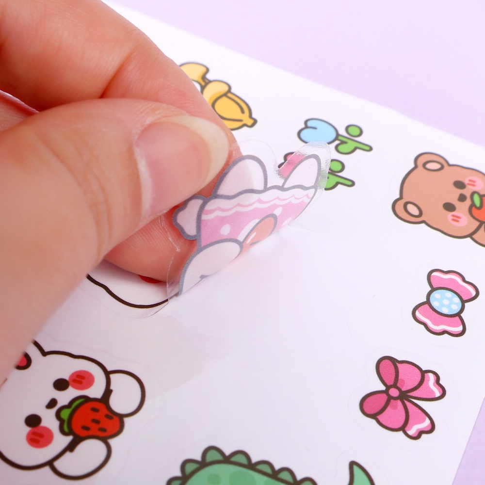 Stiker Desain Kartun Warna Acak Tahan Air Untuk Dekorasi Diary Scrapbooking