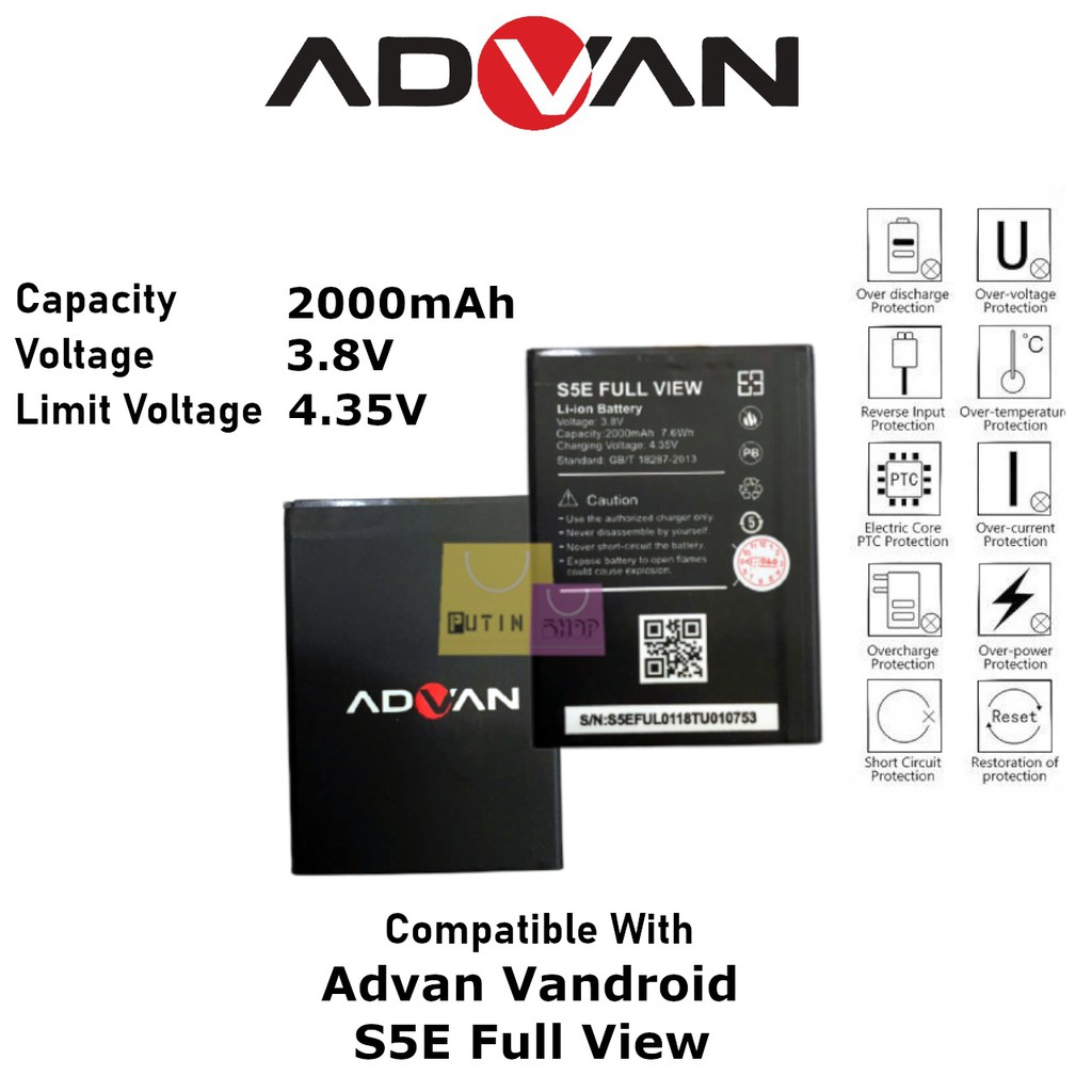 Batre Baterai Battery Original Advan Vandroid S5E FULL View