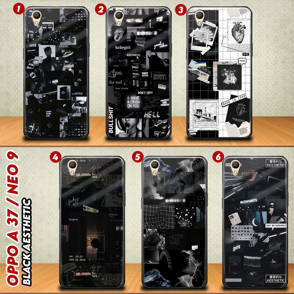 Softcase Kilau (S99) - OPPO A37/ Neo 9 - "Black Aesthetic" - Case Casing Handphone Glossy - Pelindun