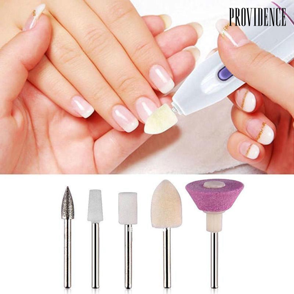 Providence 5Pcs Nail Art Grinding Drill Bits Polish Tool for Electric Manicure Machine