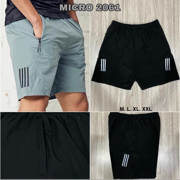 Celana Pendek CELANA PENDEK OLAHRAGA PRIA RUNNING SEPEDA SPORTS ORIGINAL IMPORT - Hitam, M (R2G5) Bi