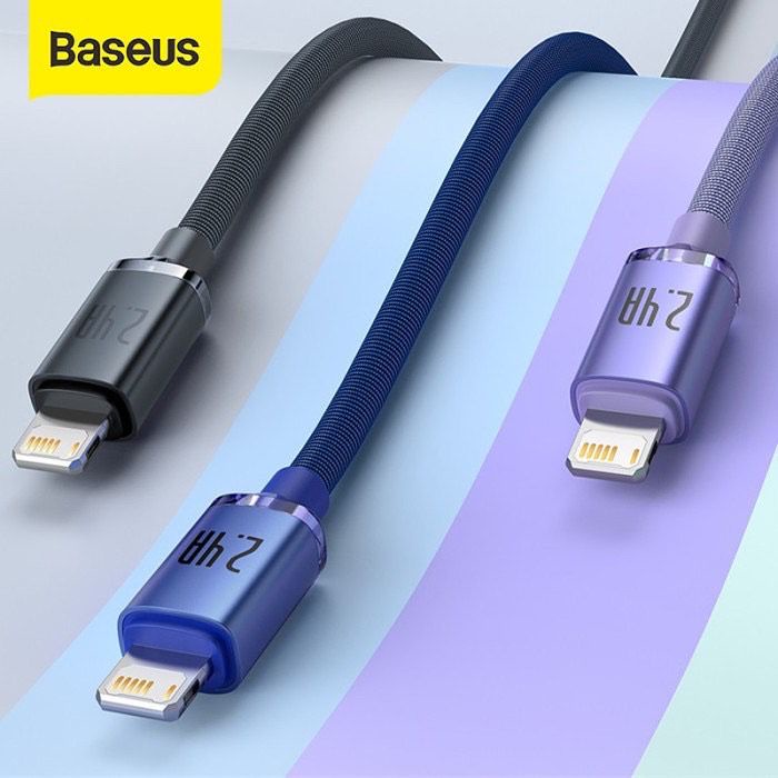 Baseus Crystal Shine Series USB to Lightning 2.4A Cable Data for iPhone 1.2m - Garansi 6 Bulan