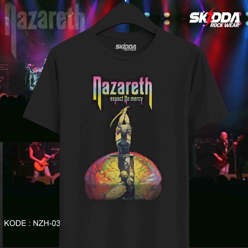 T Shirt Kaos Band Rock NAZARETH - Expect No Mercy - Premium Black NSA