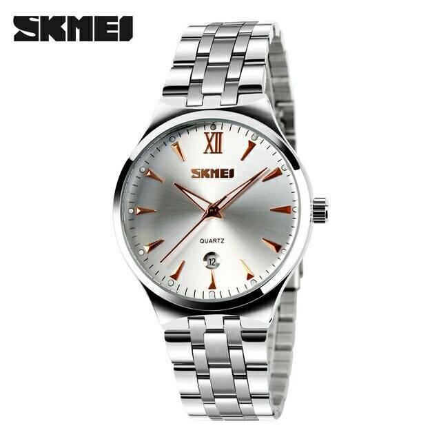 Jam Tangan Pria / SKMEI 9071 Men / Jam Tangan Analog Stainless Steel / Couple