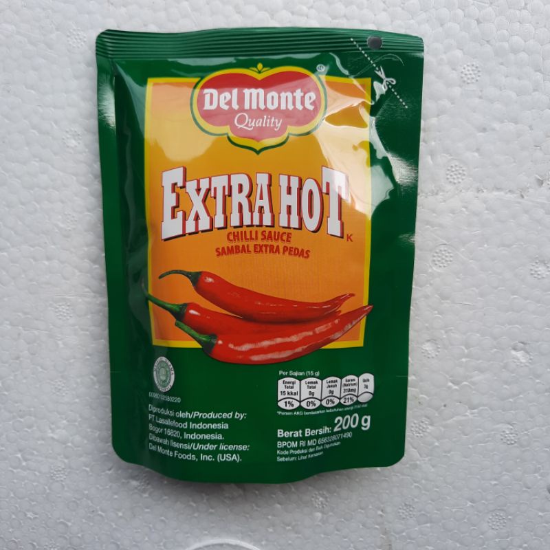 Jual Delmonte Extra Hot 200 Gram Sambal Extra Pedas Sambal Cabe Pouch