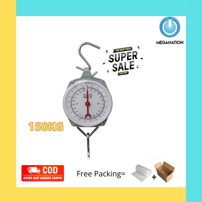 TIMBANGAN GANTUNG JARUM 150kg / HANGING SCALE 150kg / TIMBANGAN DUS JARUM BESI