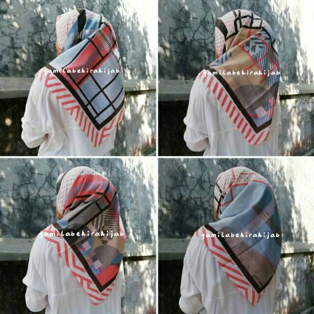 Kerudung Hijab Jilbab Segiempat Katun / Scarf Kerudung Jilbab Segiempat Murah Motif Mirip Radwah